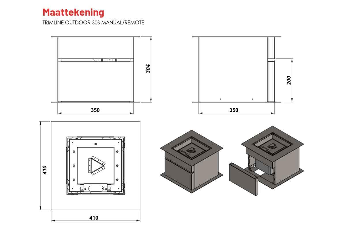 Trimline Fires outdoor built-in gas fire S30